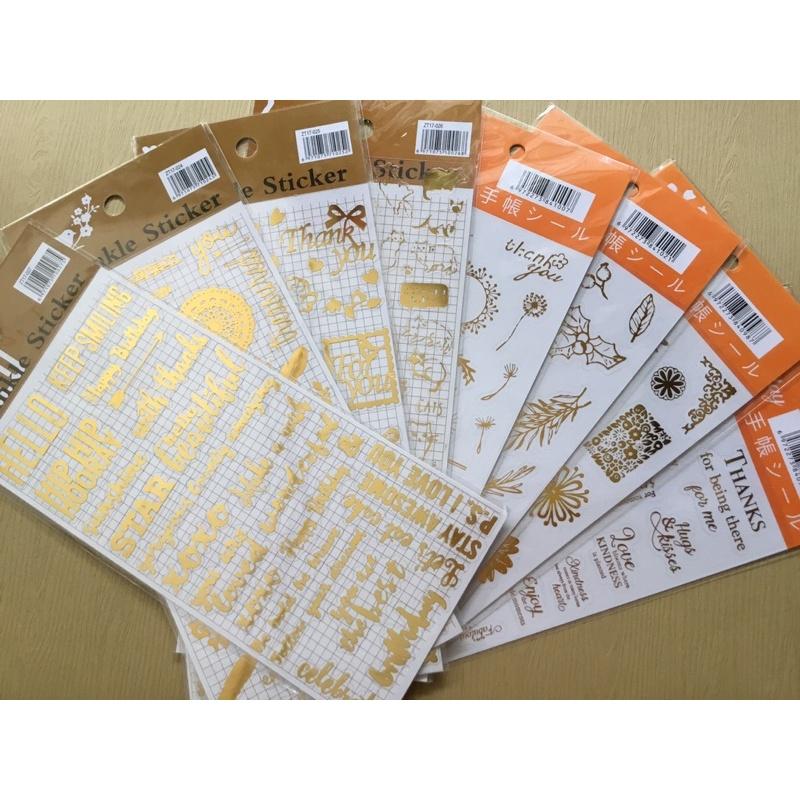 Sticker nhũ vàng trang trí scrapbook,thiệp, sổ