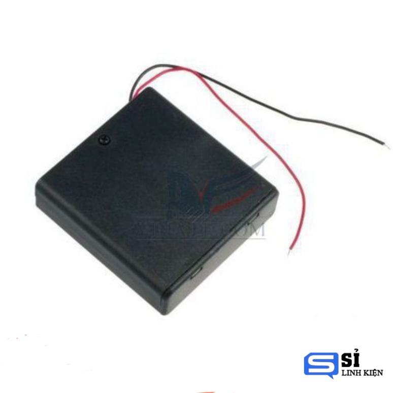 Hộp đế 3 pin AA có nắp đậy và công tắc