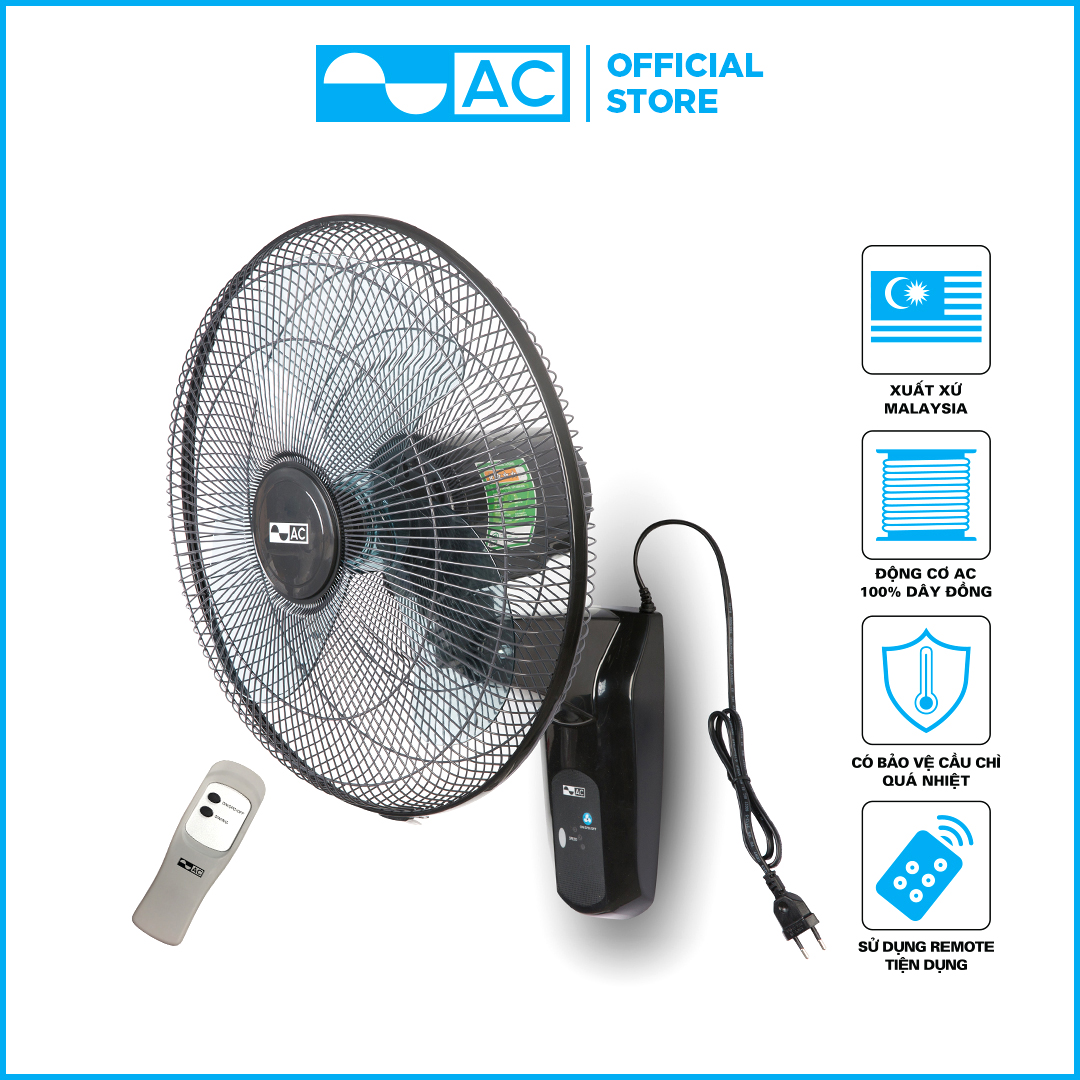 Quạt treo tường AC 50W có remote- AWF01A163-Hàng chính hãng