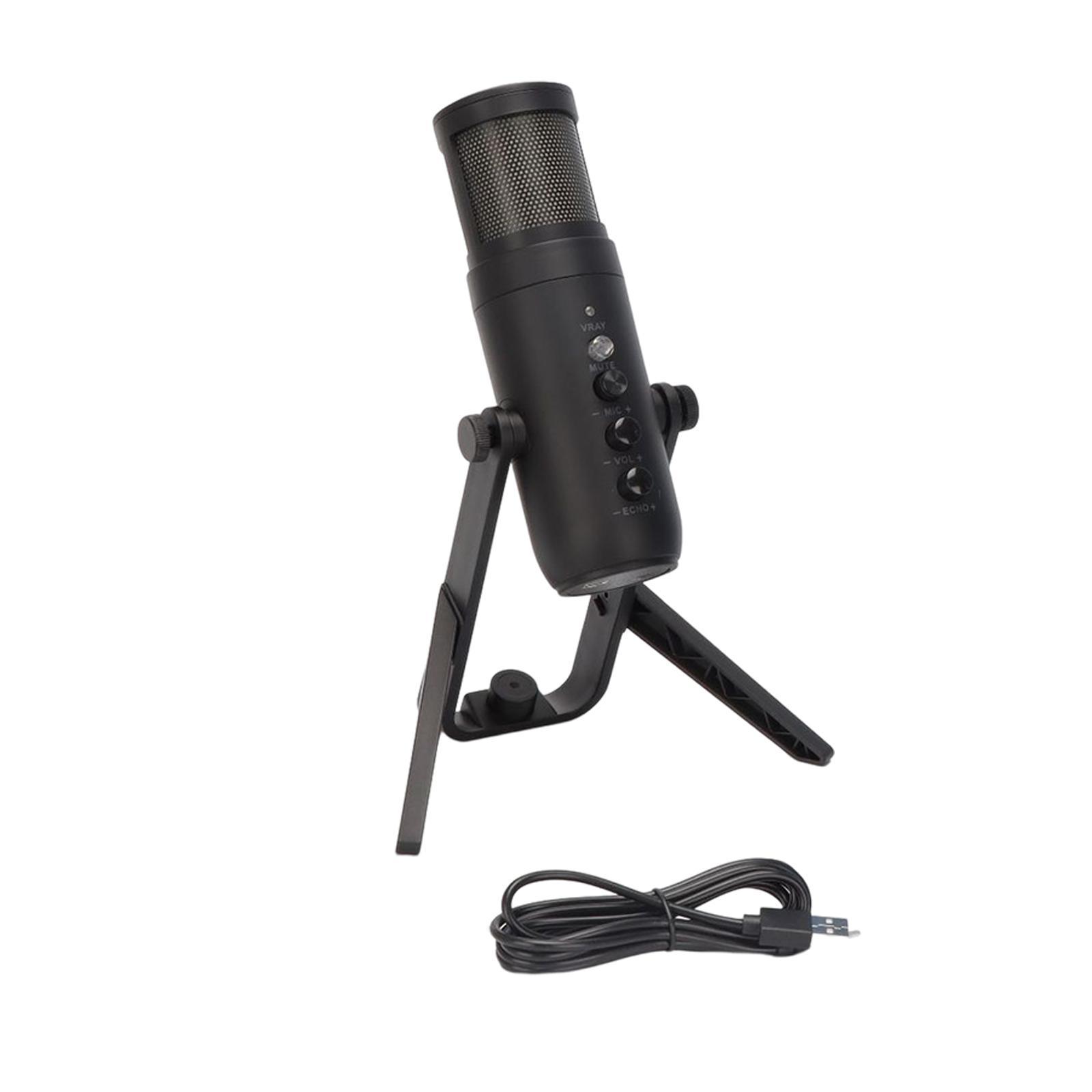 USB Computer Microphone Cardioid  Work Mic Condenser Microphone for PC Laptop Desktop with RGB Light Mute Button