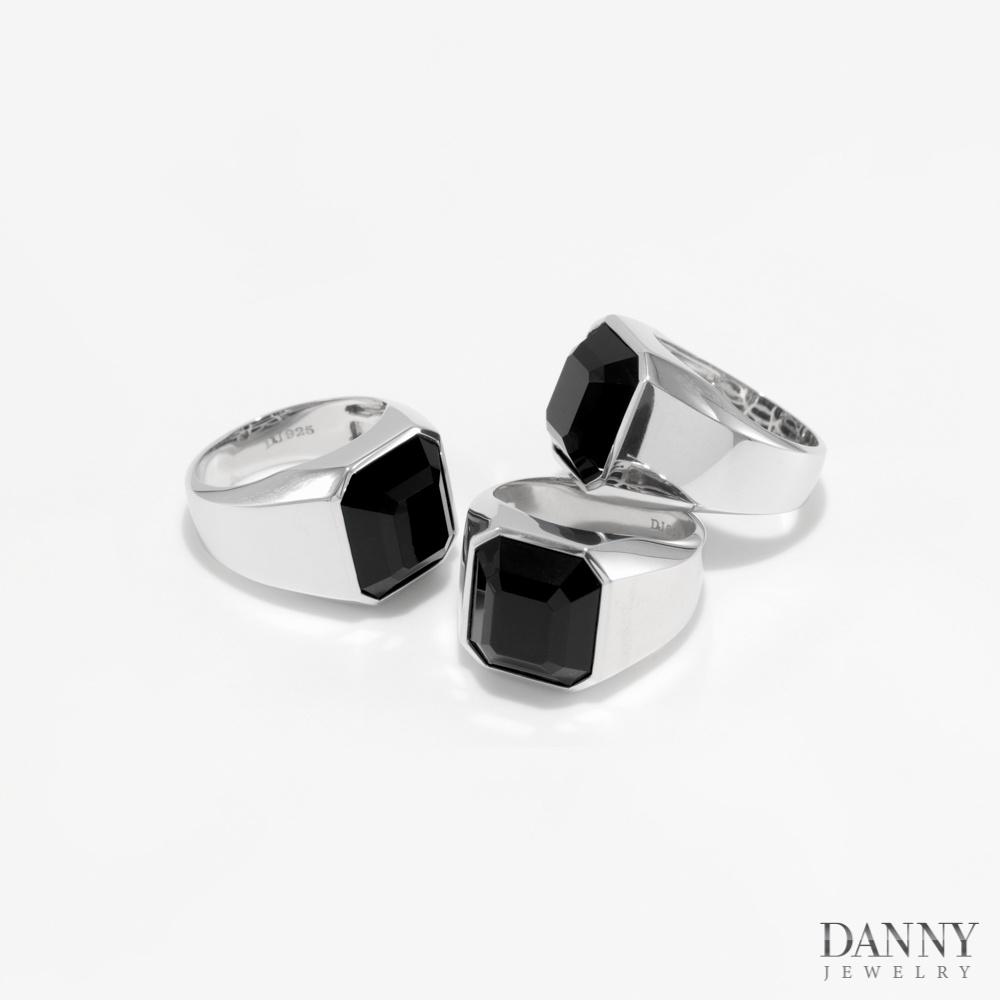 Nhẫn Nam Danny Jewelry Bạc 925 Đính Đá Onyx Xi Rhodium N0001