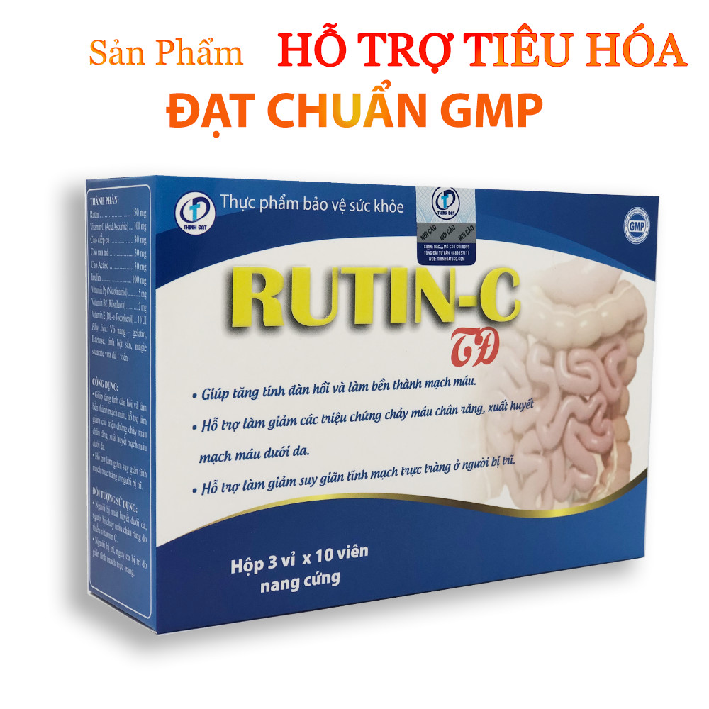 Rutin C - Hỗ trợ làm giảm suy giãn tĩnh mạch trực tràng ở người bị trĩ, sa búi trĩ, Giúp tăng tính đàn hồi và làm bền thành mạch máu (Hộp 30 viên)