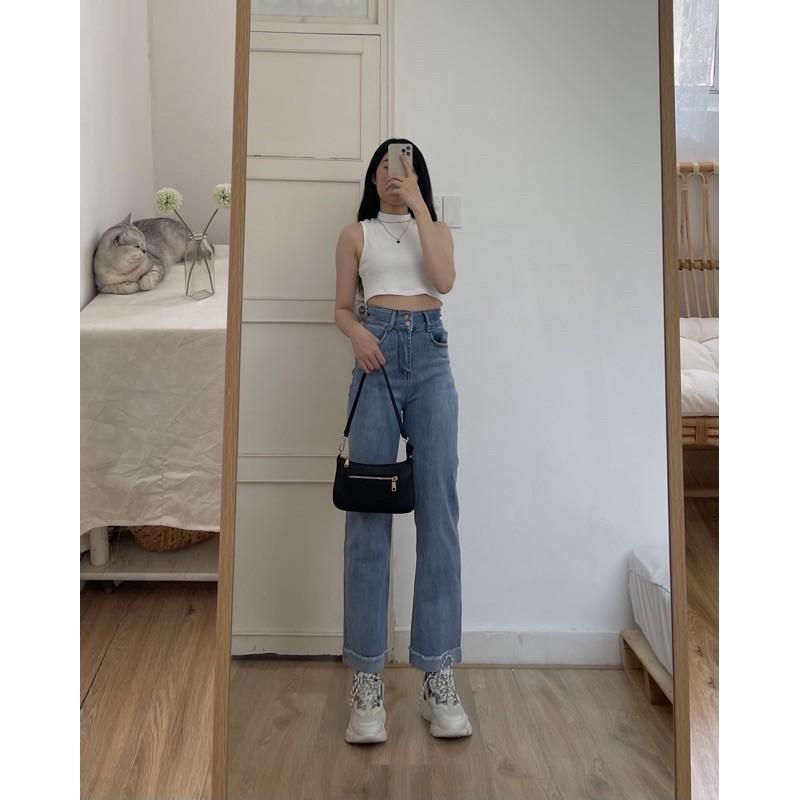 Quần Jeans Ống Suông, Gấp Line