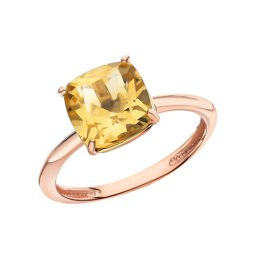 Nhẫn vàng 14KR đính đá chủ Citrine thiên nhiên - MOON Jewelry