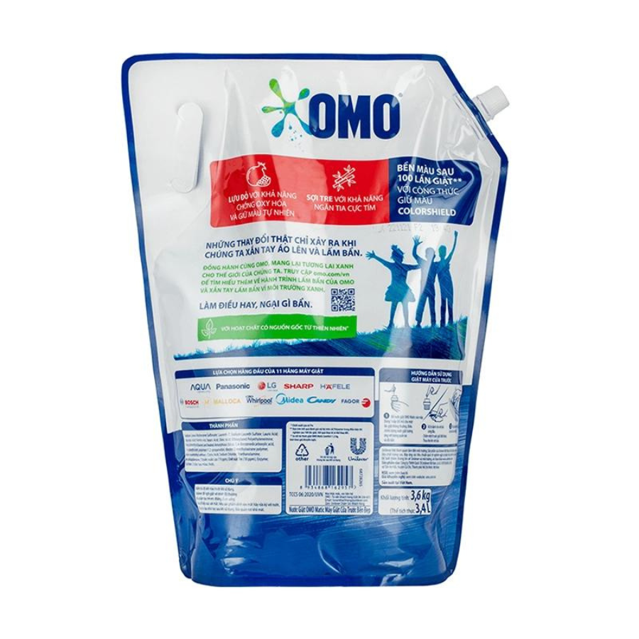 Túi Nước Giặt Omo Matic Cho Máy Giặt Cửa Trước Bền Đẹp Bền Màu Sau 100 Lần Giặt 3.6Kg