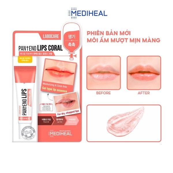 Son dưỡng môi ban đêm cho môi khô và thâm Mediheal Labocare Pantenolips Healssence Coral 10ml (Cam)