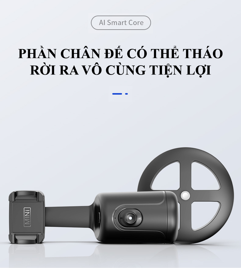 Giá đỡ điện thoại thông minh AI tự động xoay 360 độ theo dõi khuôn mặt hỗ trợ livestream, quay phim