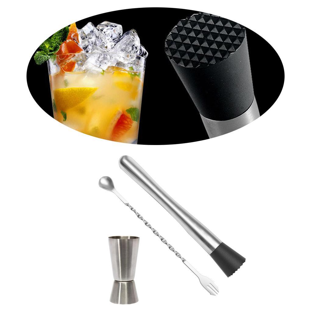 Bartender Bar Tool Set Stylish Cocktail Muddler Mixing Spoon Jigger Home