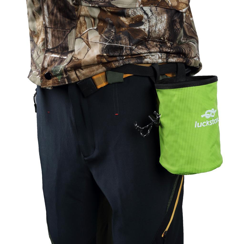 2pcs/set Green & Red Rock Climbers Outdoor Climbing Chalk Bag with Adjustable Belt & Drawstring Closure
