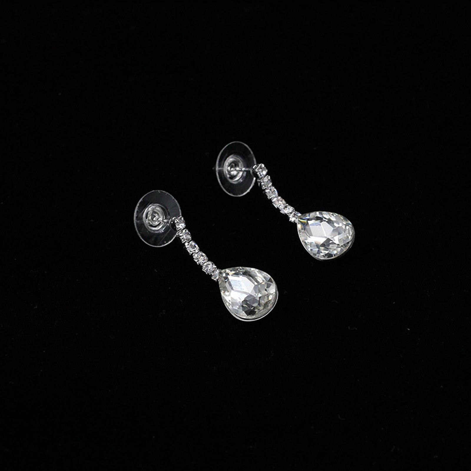 Wedding Jewelry Set, Teardrop Long Necklace Fashion Necklace Earrings Set Pendant Necklace for Prom ,Anniversary ,Engagement Bridesmaid Bridal