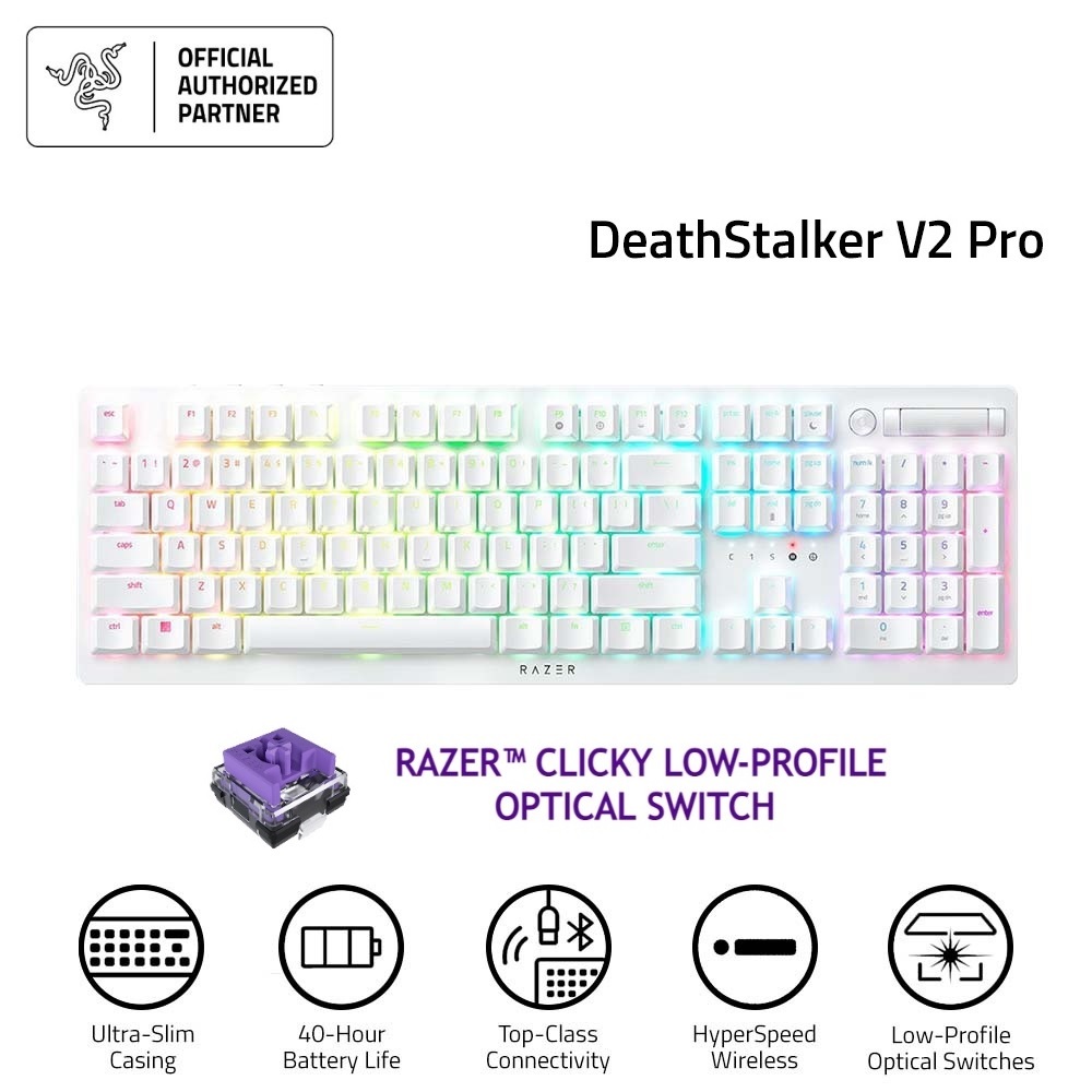 Bàn phím Gaming không dây Razer DeathStalker V2 Pro Low Profile Optical - Hàng chính hãng