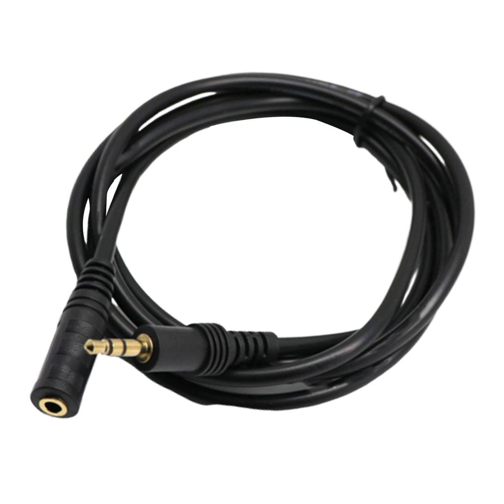 PVC 3.5mm Male To Female Headphone Cable Cable Adapter Connector Black