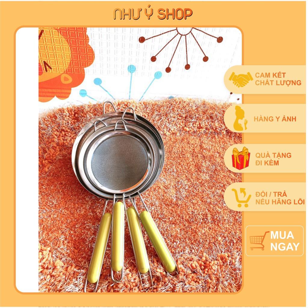 Rây Lọc Viền Inox Cán Xanh Cao Cấp Huyna Mart có thể lọc bột cháo, thức ăn cho bé ăn dặm