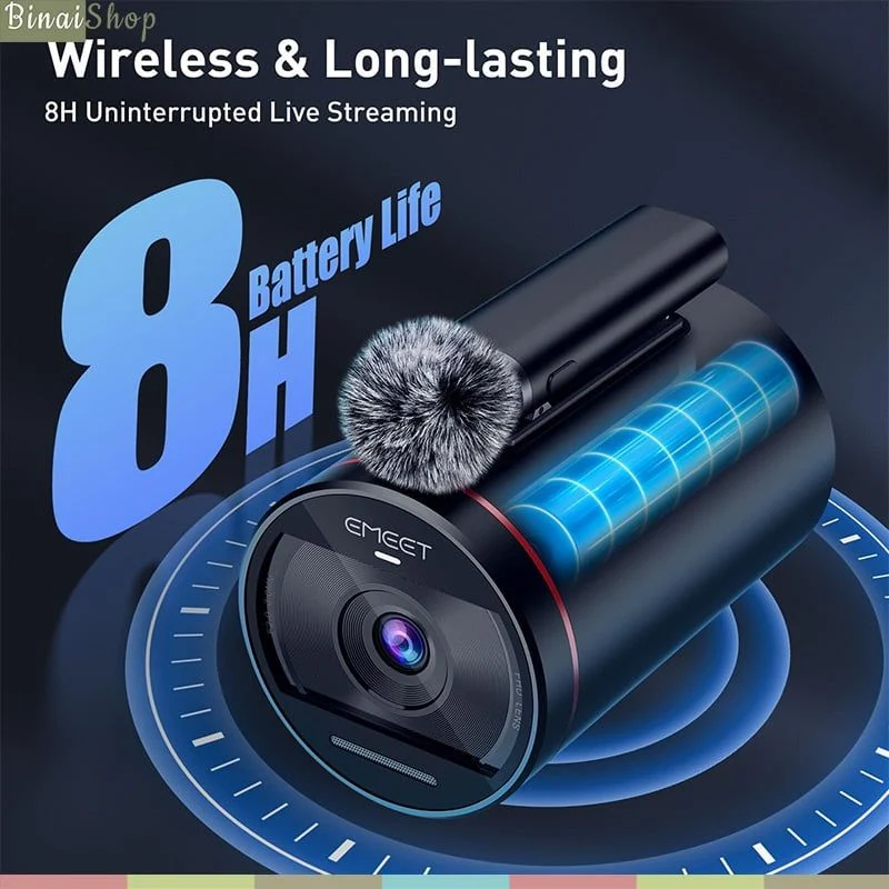 Emeet Streamcam One (Gen 2) - Webcam LiveStream Không Dây, Kết Nối Wifi, Micro Từ Tính Kép, Thời Lượng Pin 8 Giờ - Hàng chính hãng