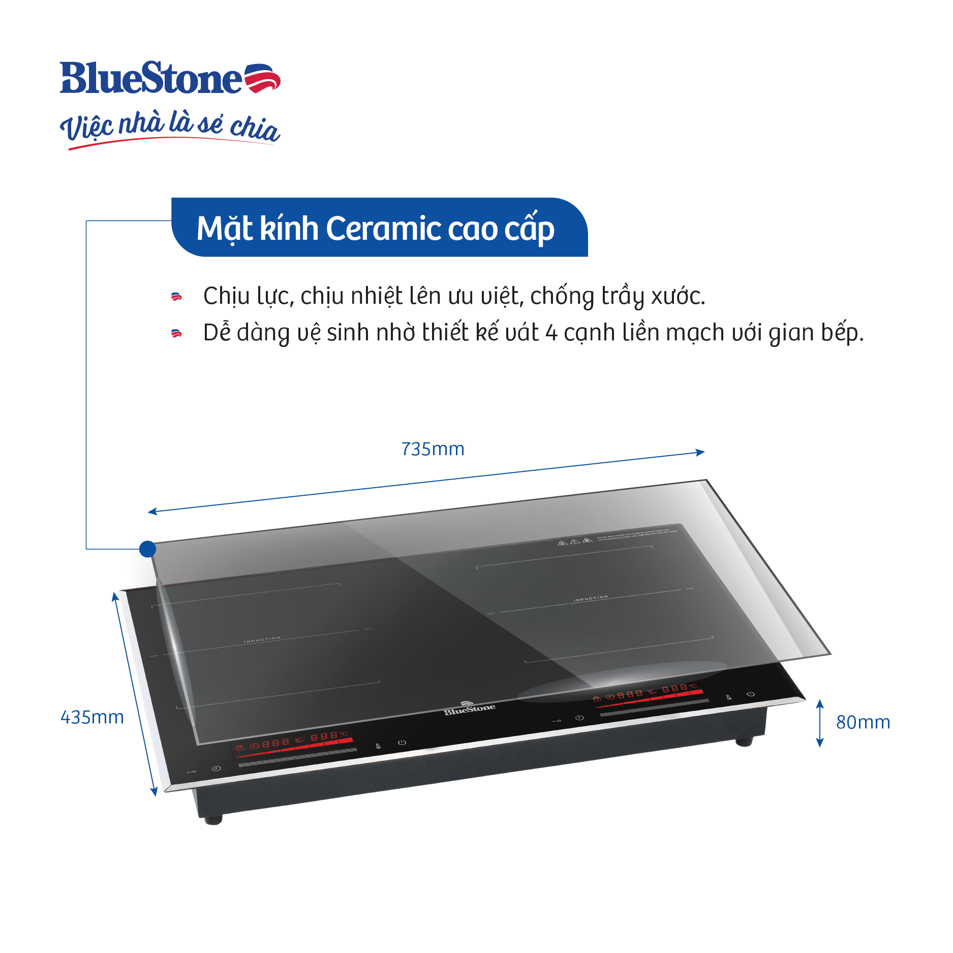 Bếp hỗn hợp quang từ BlueStone ICB-6917 (3400W - Malaysia)- Hàng chính hãng