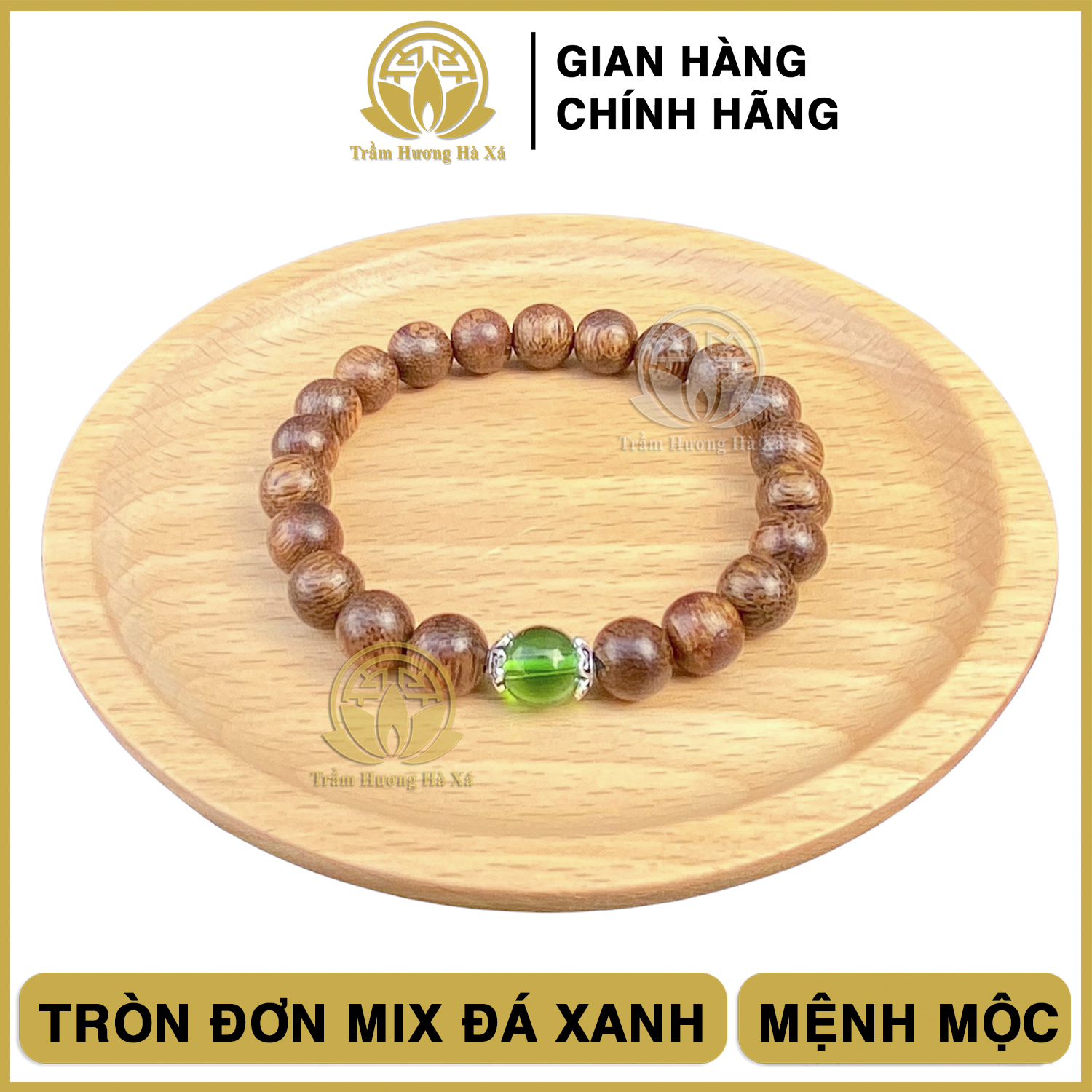 Vòng tay mix đá cẩm thạch đế bạc phong thủy trầm hương HÀ XÁ đeo tay cặp đôi nam nữ mệnh kim mộc thủy hỏa thổ may mắn tài lộc