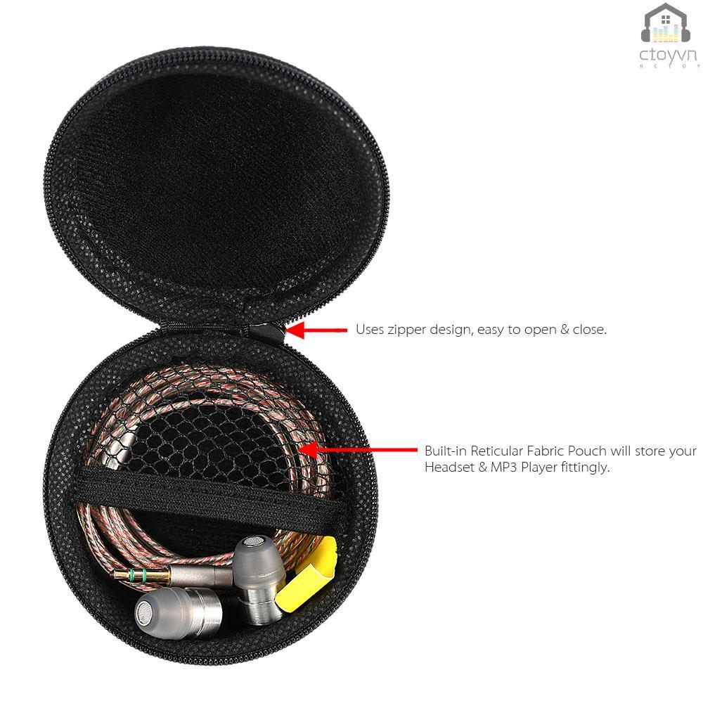 Túi đựng tai nghe MP3 kèm móc khóa kim loại mang đi tiện dụng