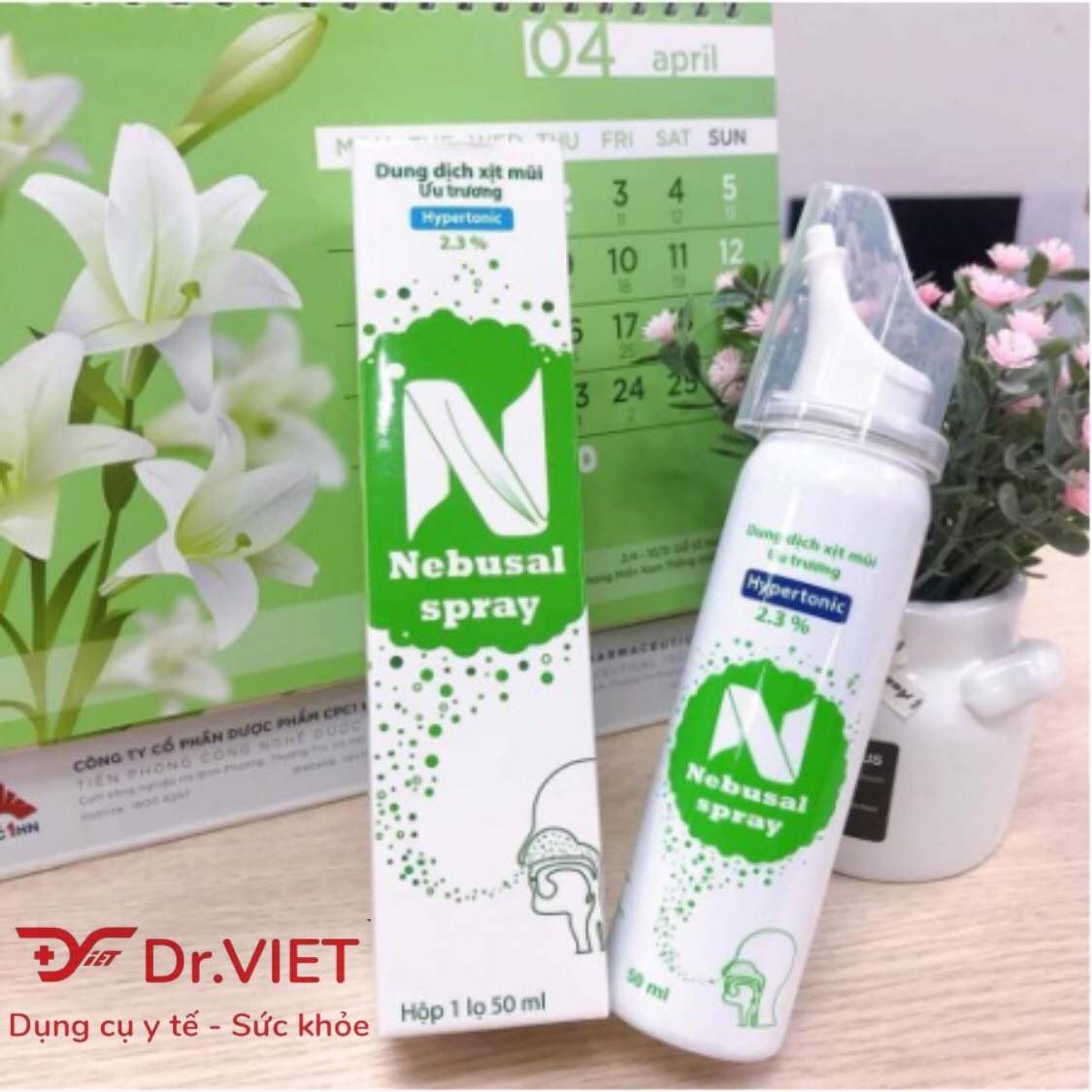 Dung dịch xịt mũi ưu trương – Nebusal Srpay 2,3% Chính hãng - Thích hợp cho người lớn và trẻ em trên 3 tuổi, giảm nghẹt và vệ sinh mũi