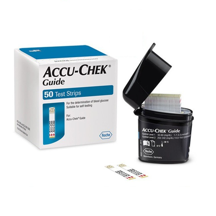 Hộp 50 que thử đường huyết Accu Chek Guide,NK chính hãng, Tem niêm phong, nhãn phụ TV