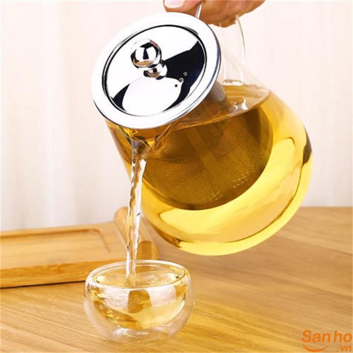 Ấm pha trà thuỷ tinh cao cấp chịu nhiệt 750ml