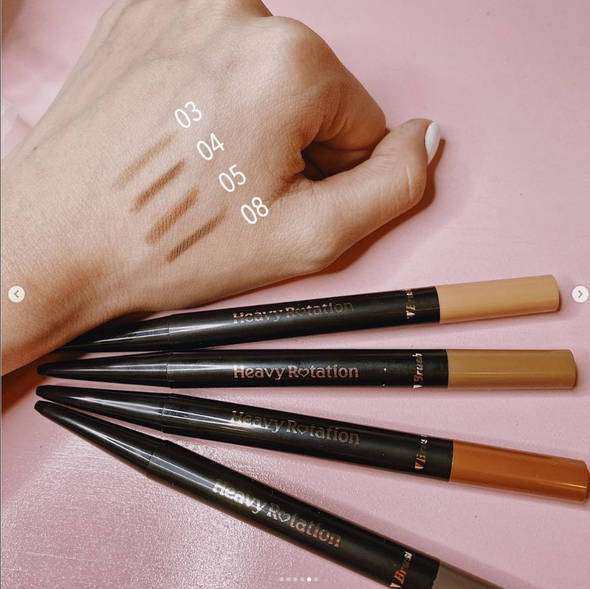 Bút Chì Sáp Kẻ Lông Mày Chống Trôi Lõi Siêu Mịn Kissme Heavy Rotation Eyebrow Pencil 0,09g (Xám Tro)