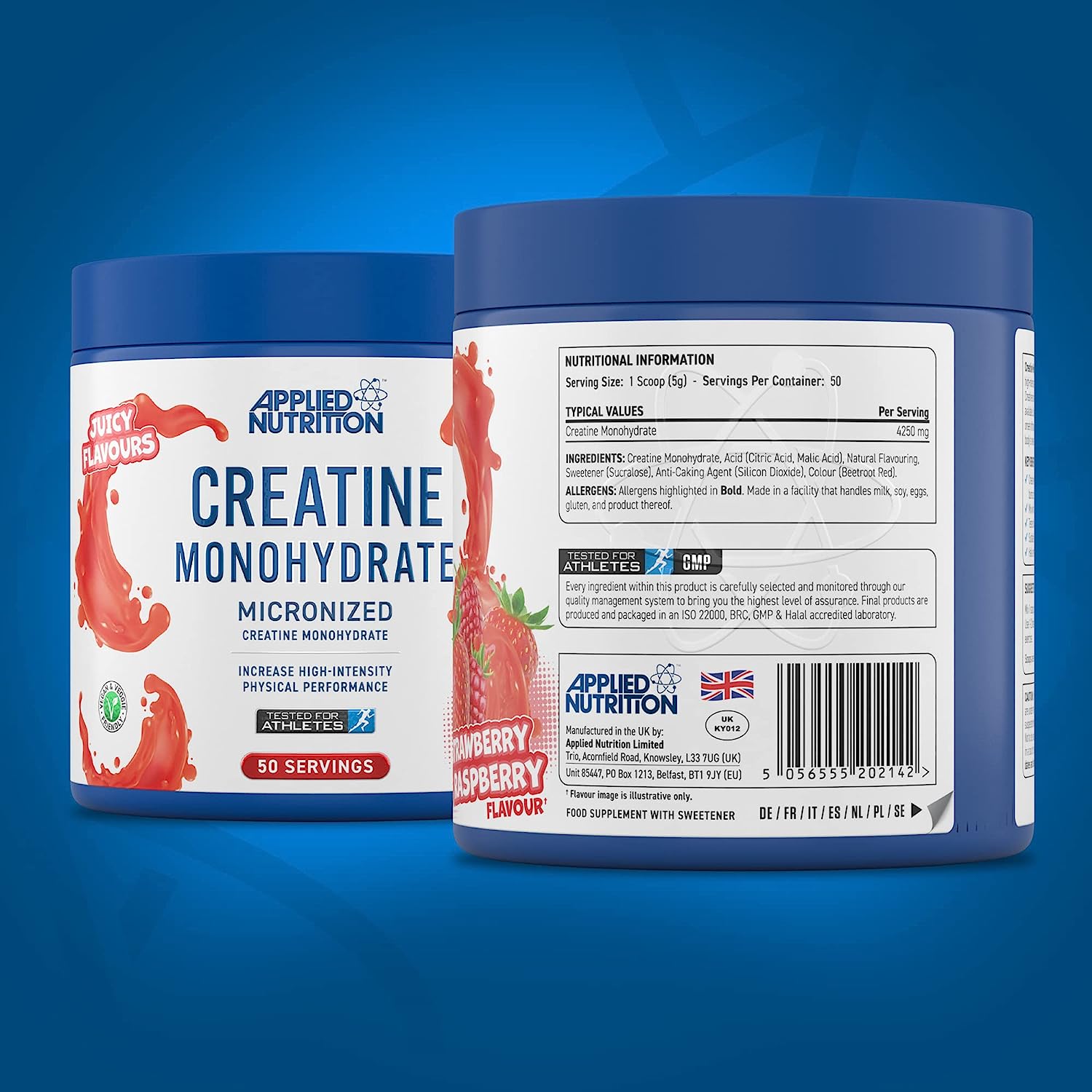 Creatine Applied Nutrition  (50 Lần Dùng 250G) -Bột Uống  Giúp Tăng Hiệu Suất Và Sức Bền Cơ Khi Tập Luyện - Strawberry &amp; Raspberry