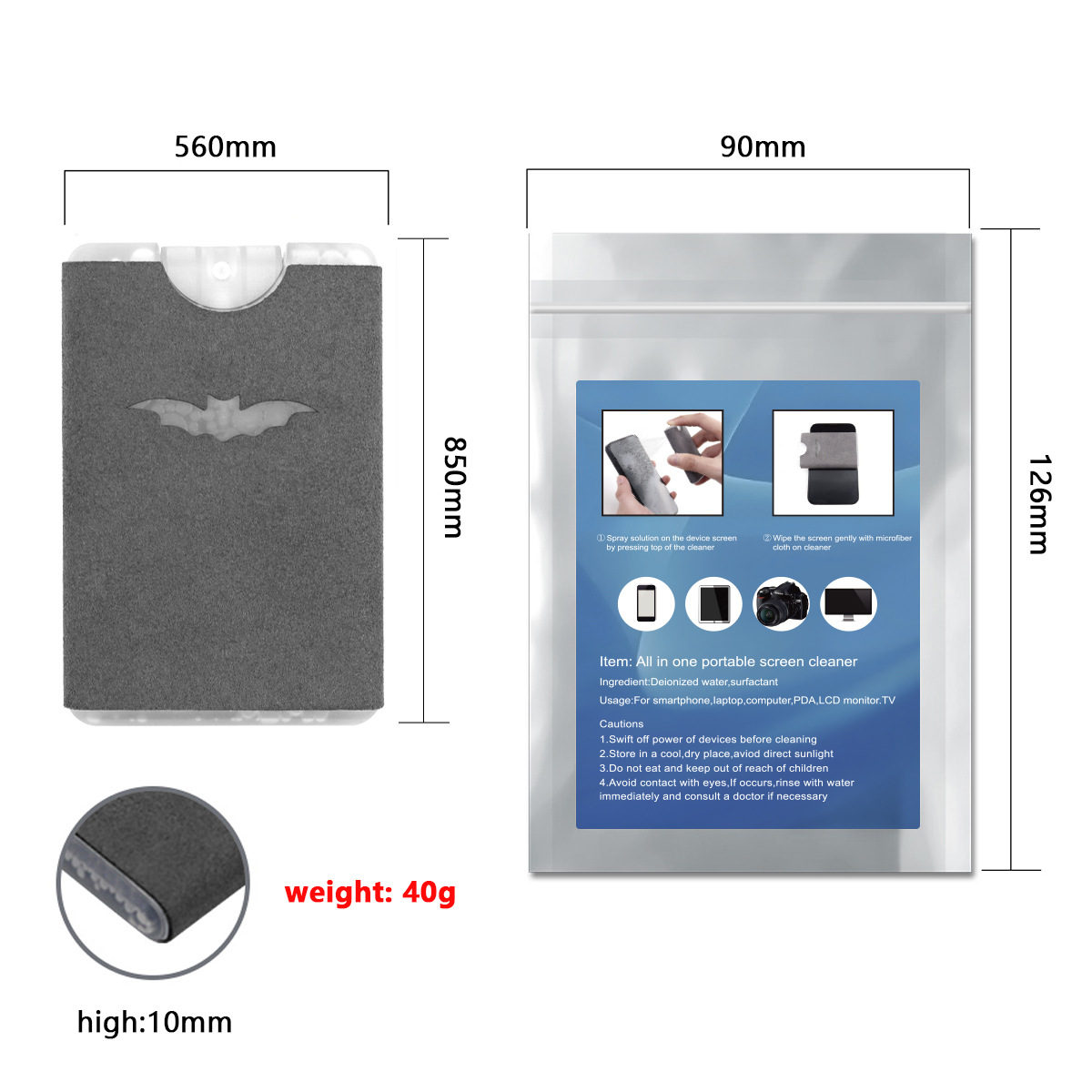 Bộ Vệ Sinh Easy Clean dành cho Macbook/Laptop/Lens/Máy ảnh/Điện thoại Bình Xịt Khử Khuẩn, Kiêm Khăn Lau_ Kèm Dung Dịch_ Hàng chính hãng