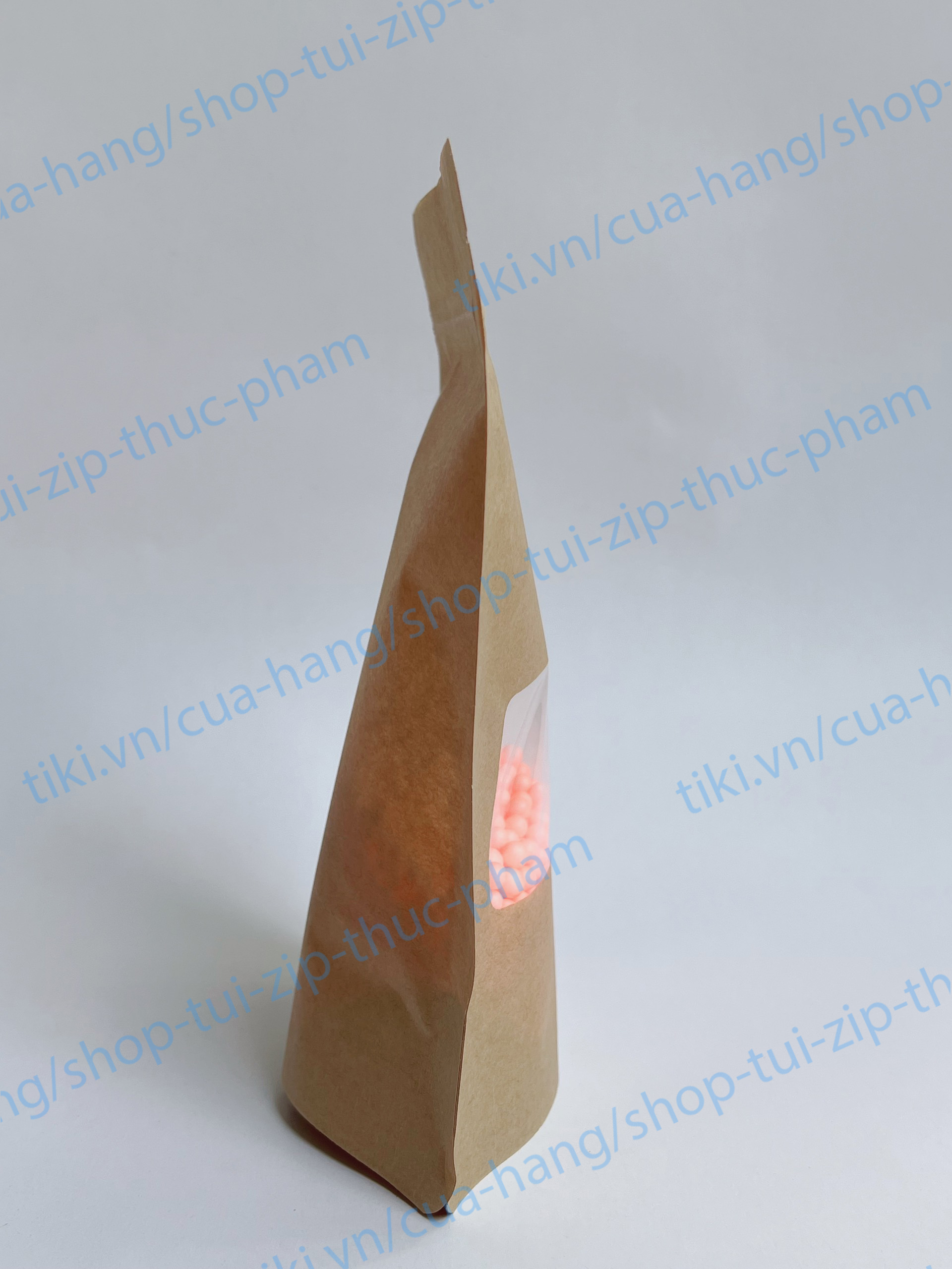 1KG Túi giấy cửa sổ đáy đứng - túi giấy đựng thực phẩm - Túi zip đựng bánh kẹo