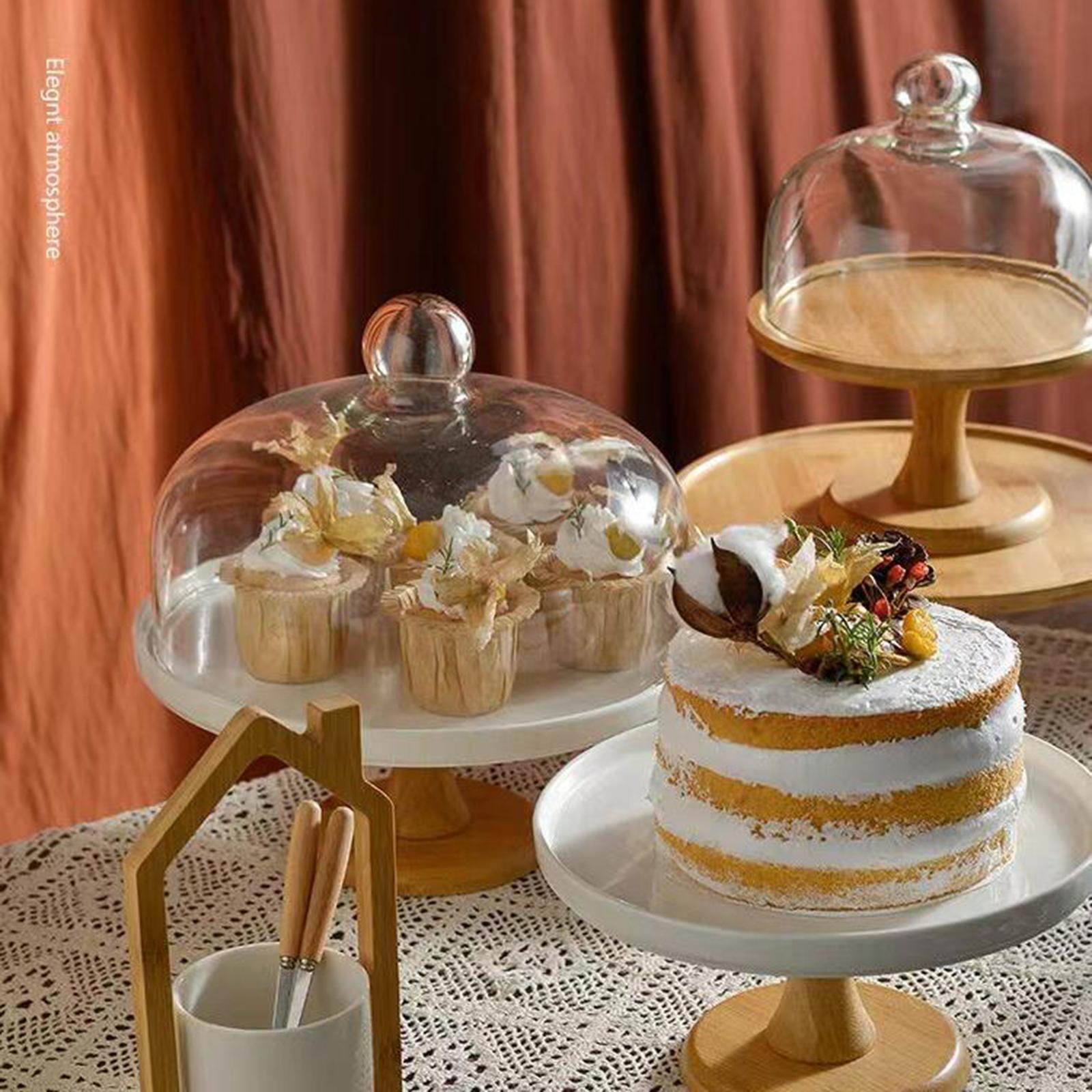 Cake Stand Dome Lid Glass Cover Serving Tray Cheese for Breakfast Food