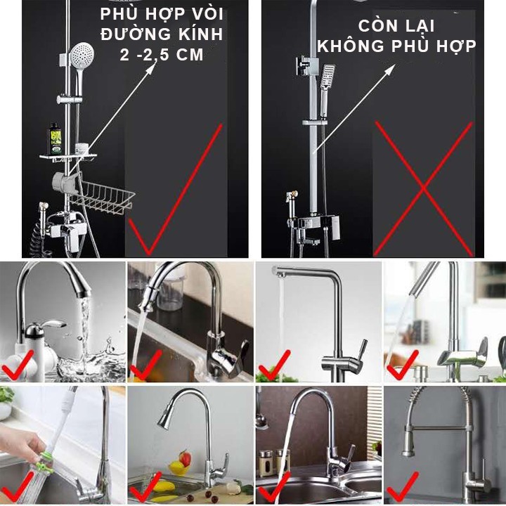 Kệ Gắn Vòi INOX Để Đồ Giẻ Rửa Chén Bát Cao Cấp