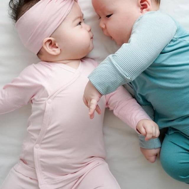 Bộ Dài Tay Cài Chéo BU Baby Trơn BB008