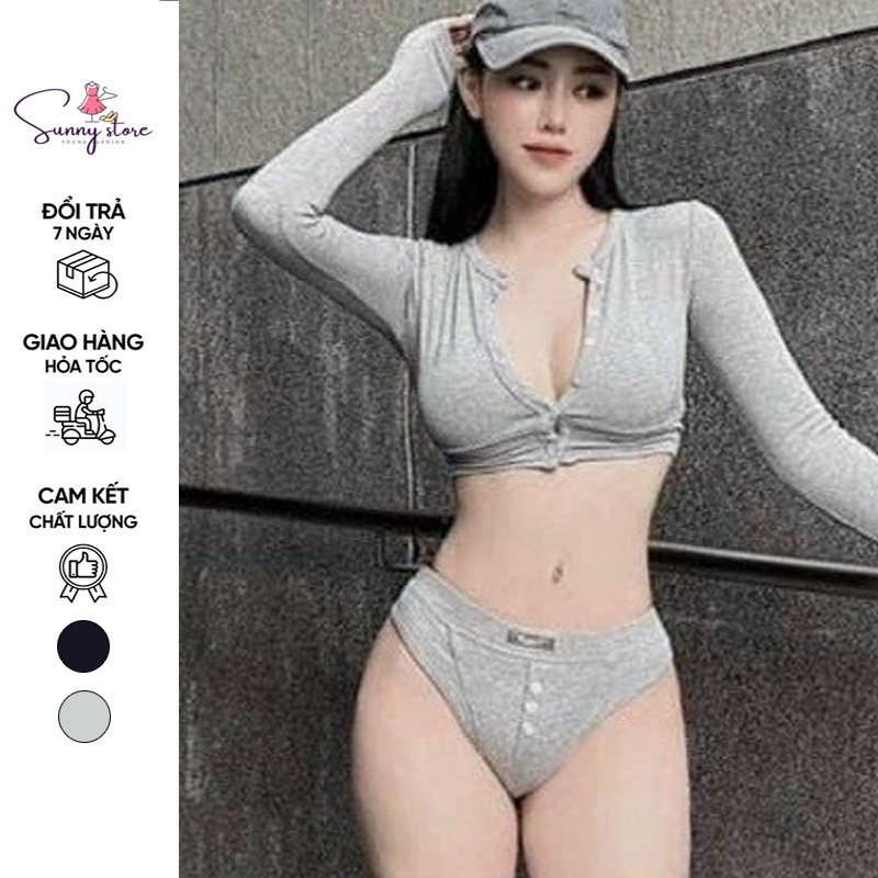Set bộ đồ bơi đi biển, set bikini tay dài