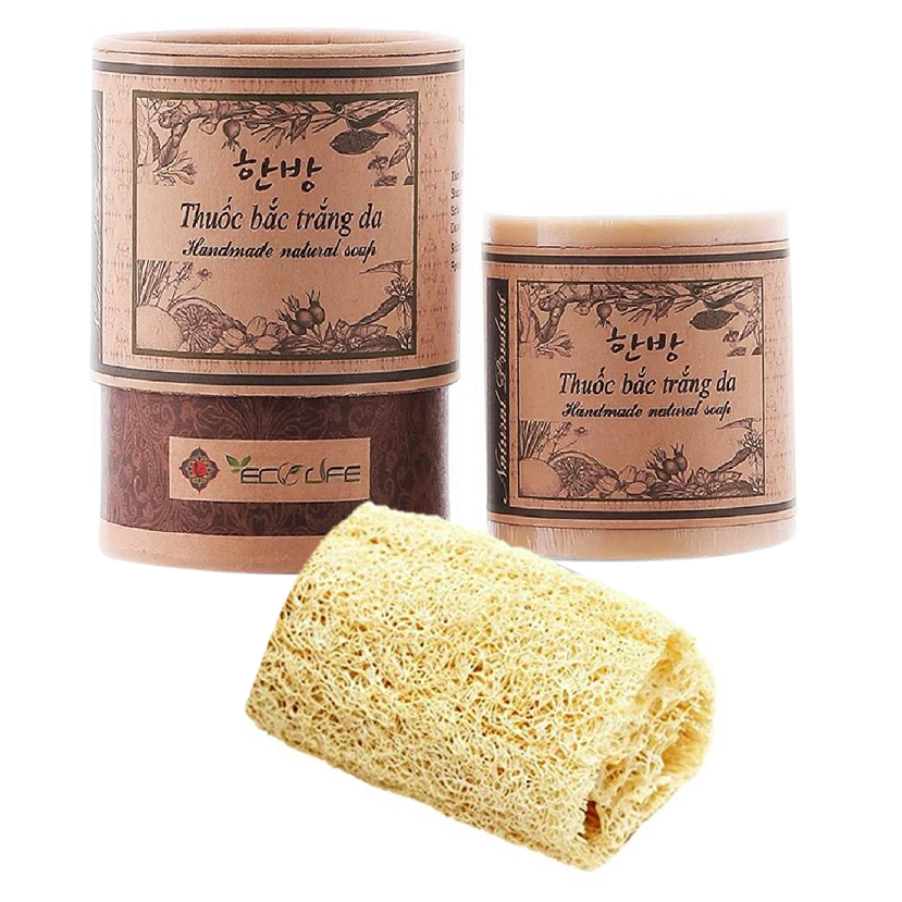 Xà phòng dưỡng trắng tặng xơ mướp - Herbal Handmade Soap