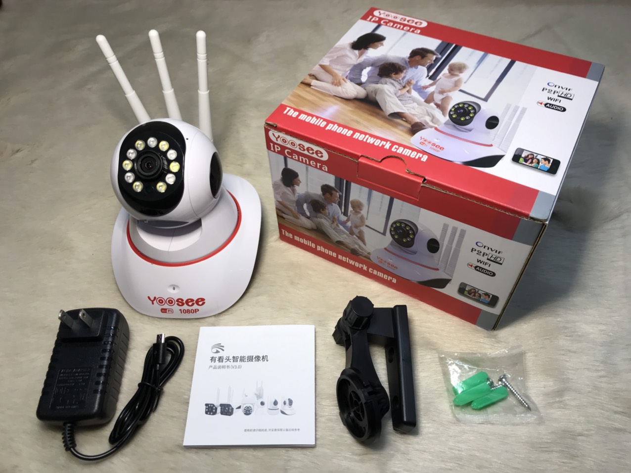 Camera yoosee xem đêm có màu , camera wifi 3 râu chuẩn 2.0 Full HD 1080P , đàm thoại 2 chiều - Hàng Nhập Khẩu