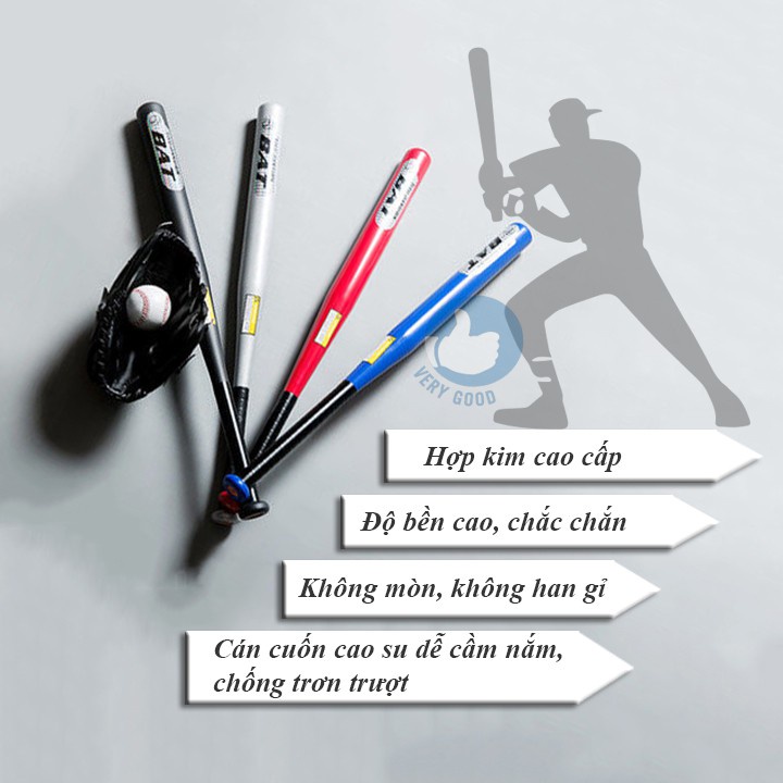 Gậy Bóng Chày Kim Loại Chính Cao Cấp , Gậy Đánh Bóng Chày Kim Loại Bền