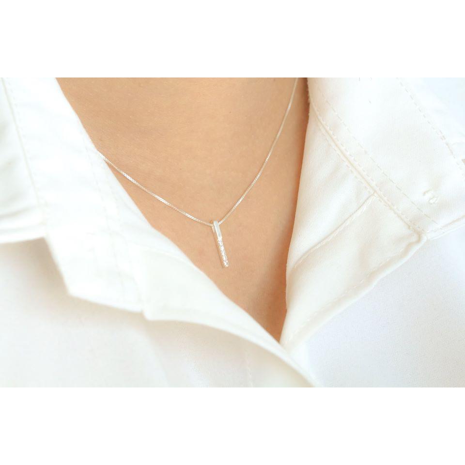 Vòng cổ bạc Bling it nửa hàng đá BIVC155