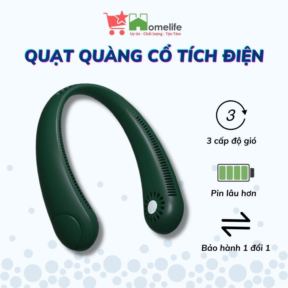 Quạt Đeo Cổ Tích Điện Không Cánh Mini Dung Lượng Pin 4000mAH, 3 Cấp Độ, Gió Đa Chiều Chạy Êm Bảo Hành 24 Tháng