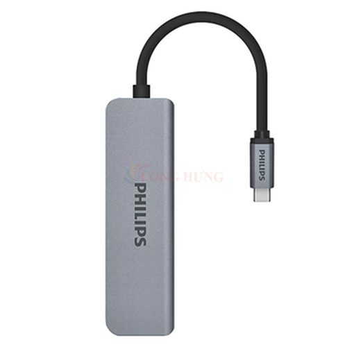 Cổng chuyển đổi Philips 5-in-1 Multifunction Adapter USB-C to HDTV SWV6115G/67 - Hàng chính hãng