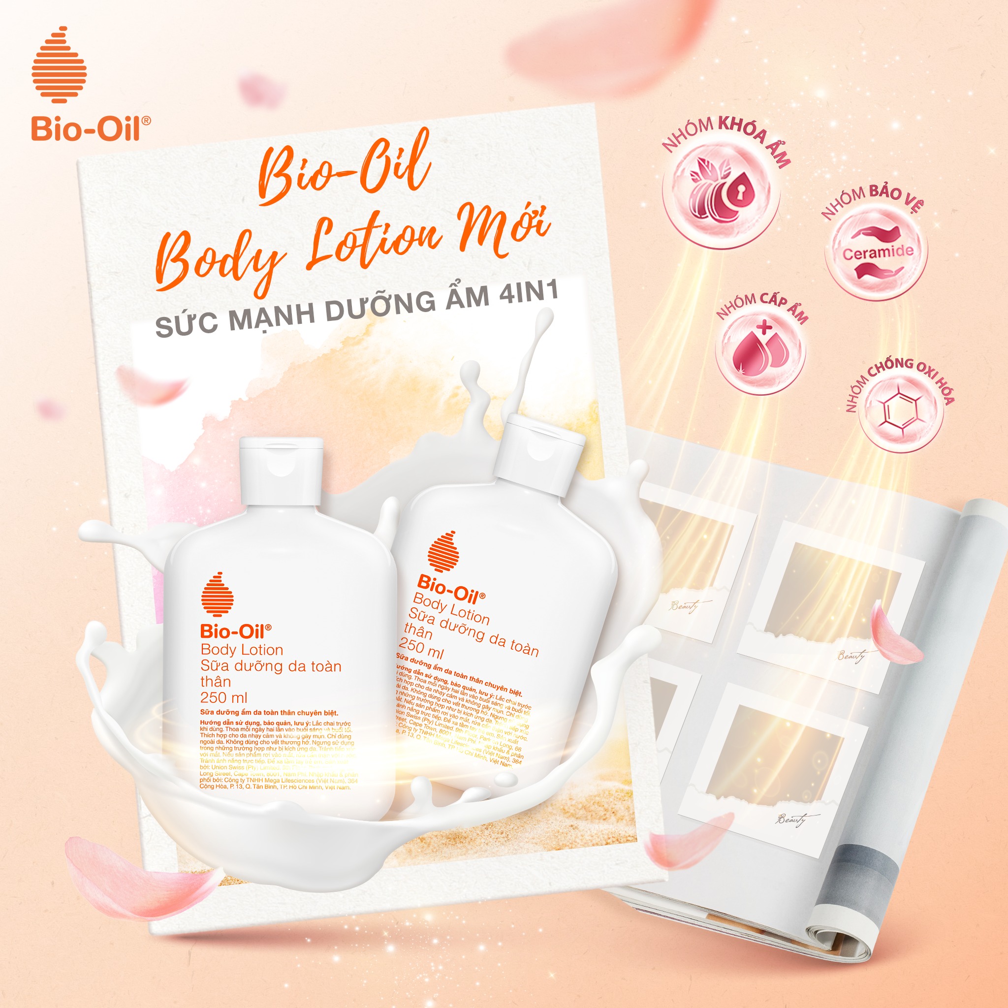 [CHÍNH HÃNG] - BIO-OIL BODY LOTION 250ML (Chai/250ml) - Sữa Dưỡng Thể Khóa Ẩm, Cấp Ẩm, Bảo Vệ Da  và Chống Oxy Hóa