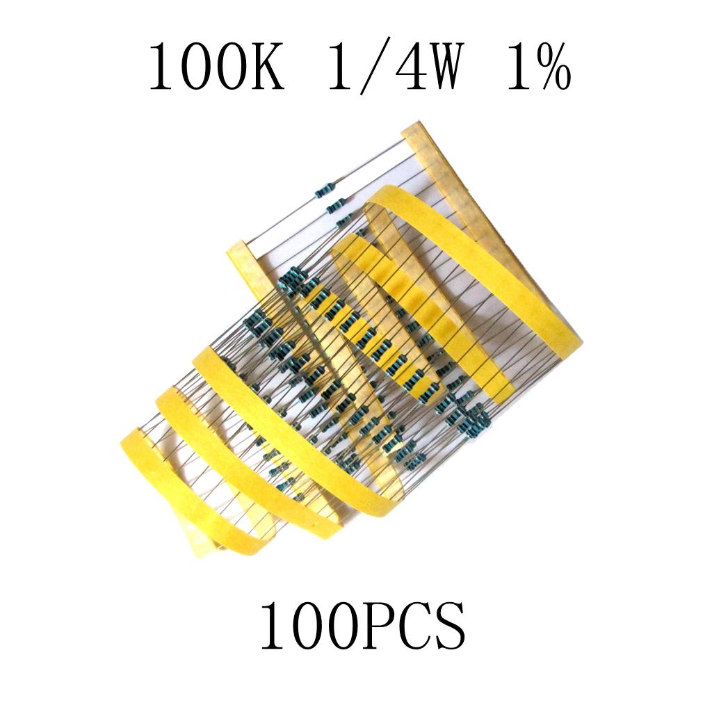 100 Pieces 1/4W Metal Film Resistor Precision Resistor Precision 1%