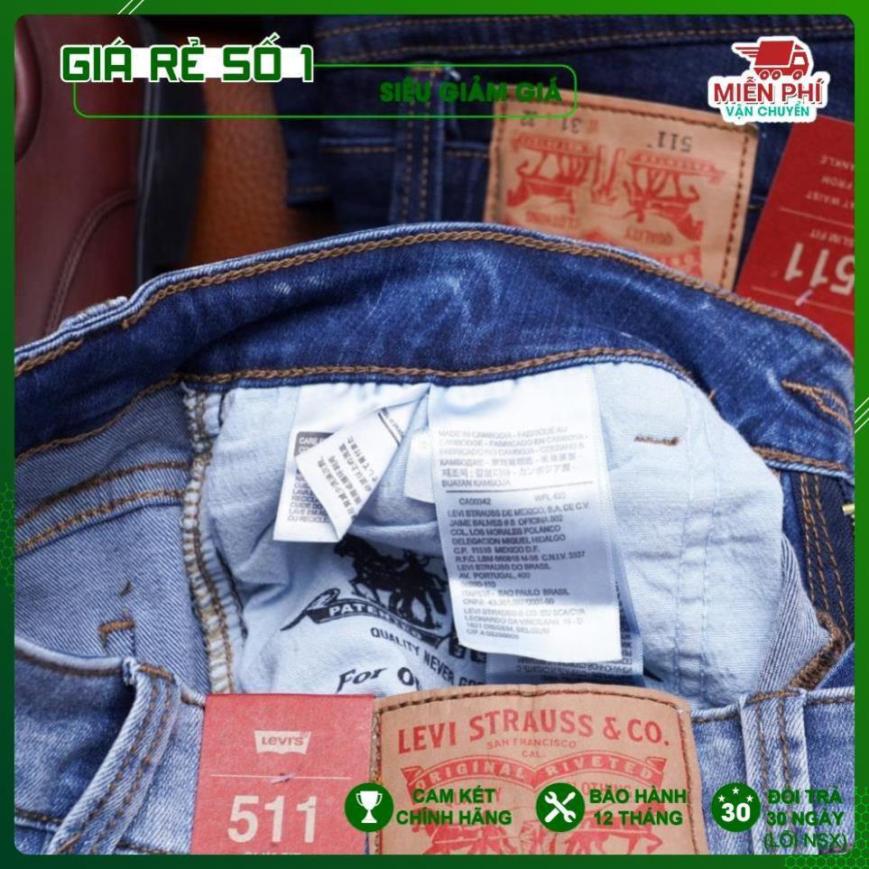 Quần Bò Jeans Nam ống suông, co dãn, loại túi chéo Cambodia (mã 27-28-29)