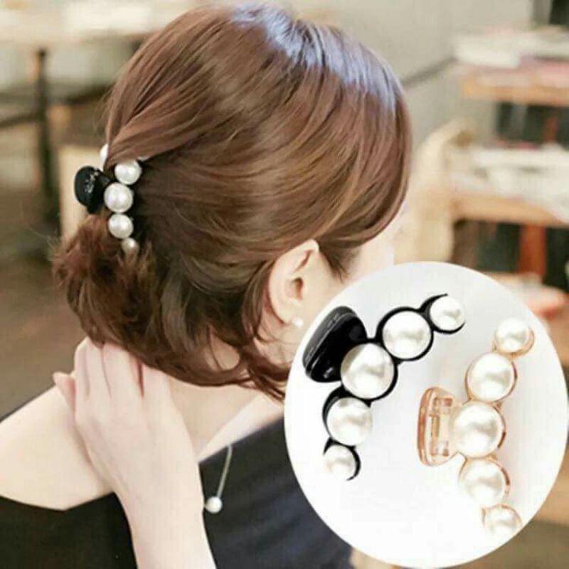 Kẹp tóc đính hạt tiểu thư size 7cm