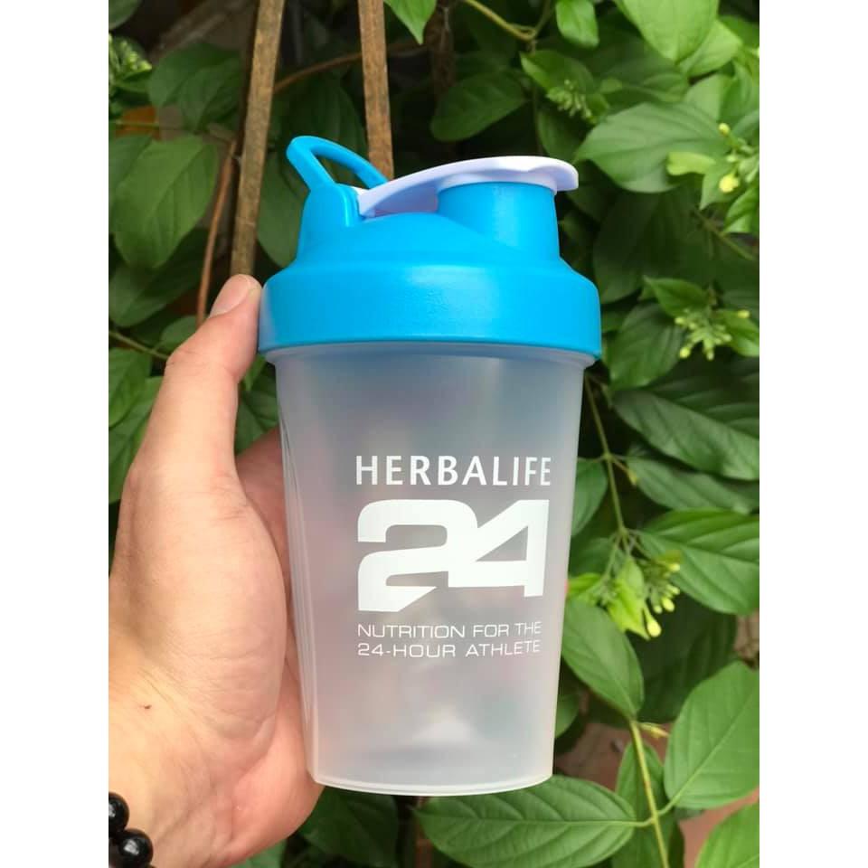 Bình lắc Shake, Herrrbalife, 400ml, logo 24h, có quai cầm, kèm lò xo