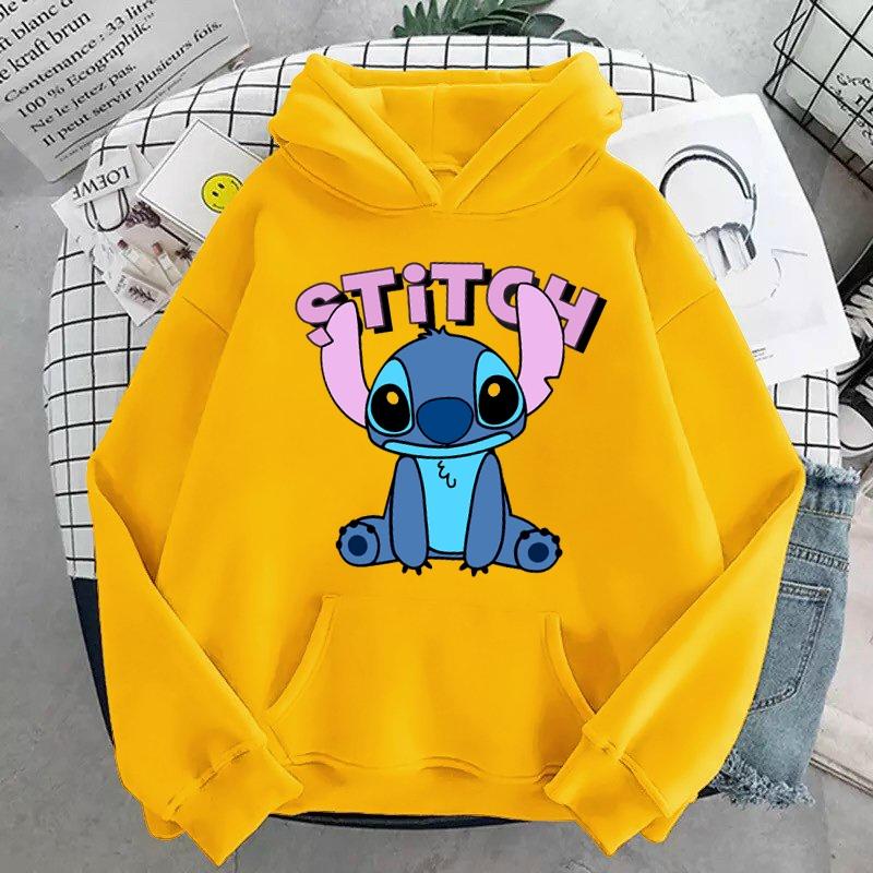 ÁO HOODIE NỈ UNISEX NAM NỮ IN STITCH CÓ KÈM CLIP THẬT