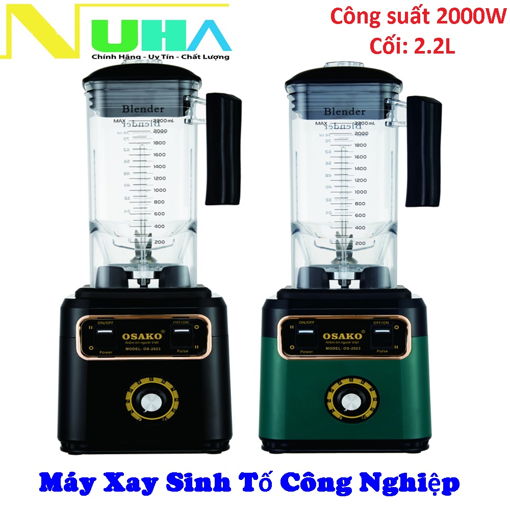 Máy xay sinh tố công nghiệp 2000W Osako 2023, dung tích 2.2L, có linh kiện thay, chuyên sử dụng quán kinh doanh-Hàng chính hãng