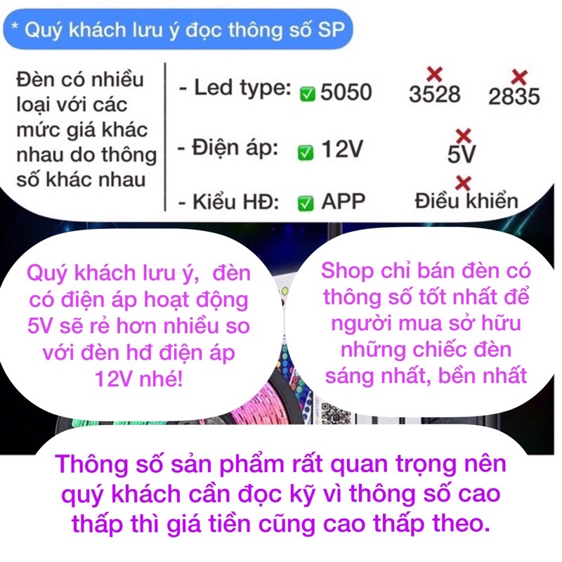 Đèn led 16 triệu màu 5m/10m nháy theo nhạc TẶNG NGUỒN 12V led  5050 RGB bọc silicon chống nước