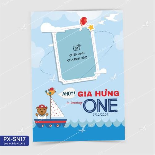 Thiệp thôi nôi – sinh nhật theo yêu cầu Pluxi (PX_SN17)