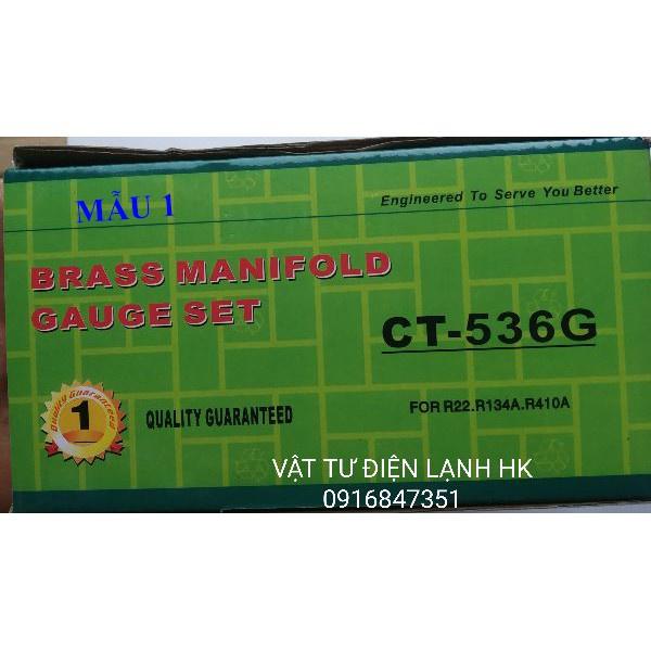 Đồng hồ đo gas đôi kèm dây nạp gas CT-536G , CT-536H,HF CT-536GF (chọn đúng loại khi đặt hàng)