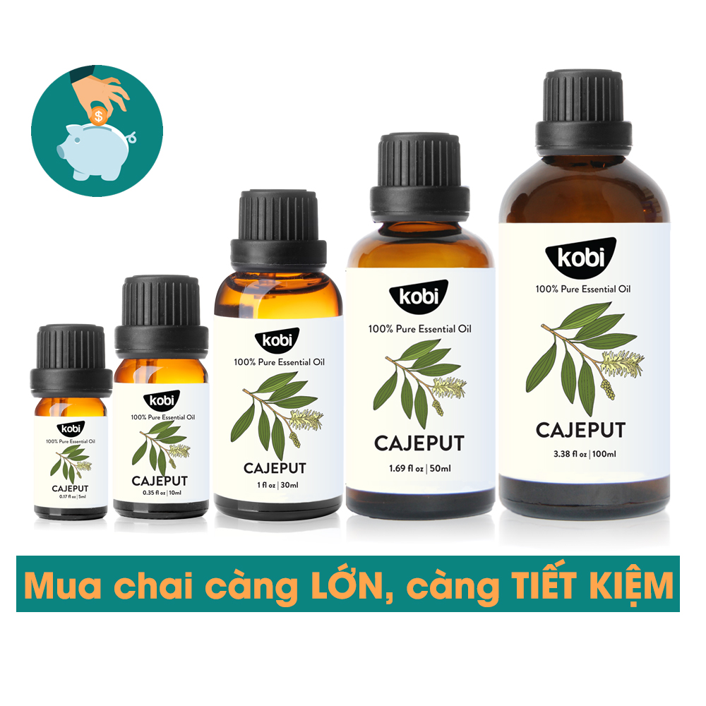 Dầu Tràm, Tinh Dầu Tràm Gió Cajeput Kobi Nguyên Chất (100ml), Tốt Cho Bé Sơ Sinh, Giúp Giữ Ấm Cơ Thể Bé, Xua Đuổi Muỗi Và Côn Trùng - Tinh Dầu Thiên Nhiên, Tinh Dầu Xông Phòng Giúp Khử Mùi Hiệu Quả