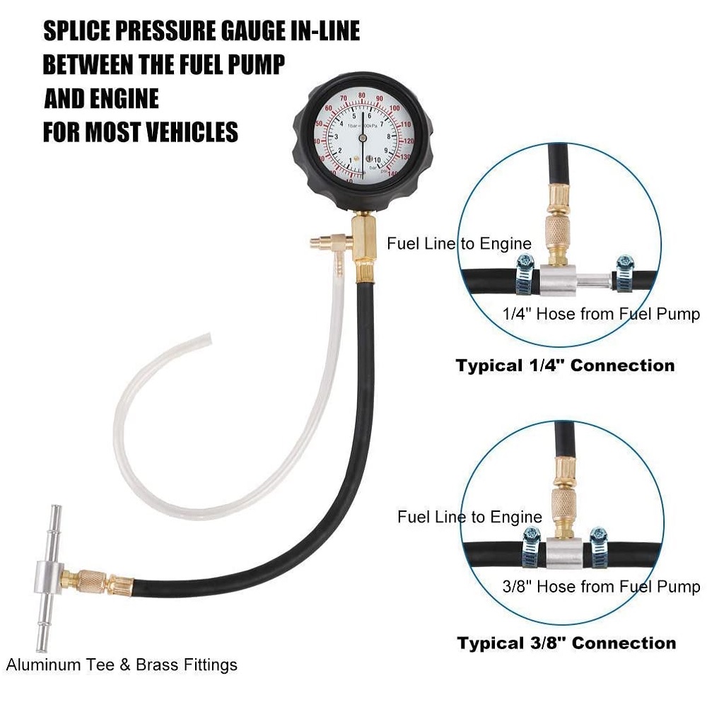 Bộ dụng cụ đo áp suất phun nhiên liệu 20PC TU-114 - Bộ đồng hồ đo áp suất bơm xăng